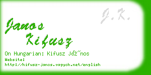 janos kifusz business card